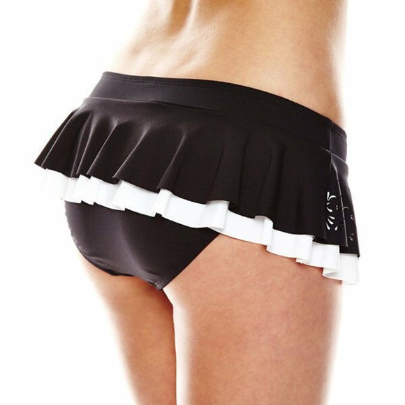 Liz Claiborne Lasercut Skirted Swim Bottom Size 10 - Picture 2 of 2